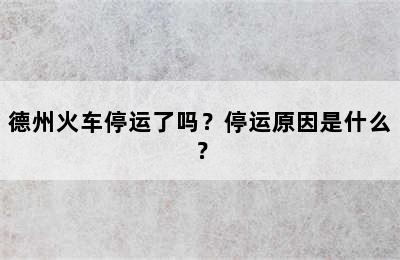 德州火车停运了吗？停运原因是什么？