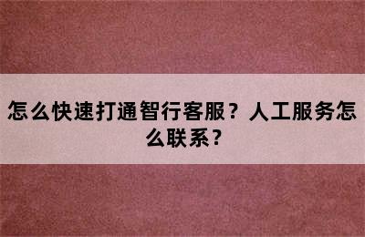 怎么快速打通智行客服？人工服务怎么联系？