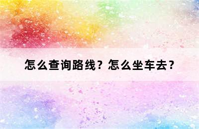 怎么查询路线？怎么坐车去？