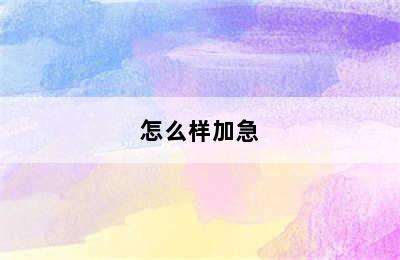 怎么样加急