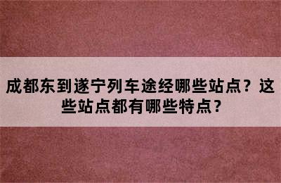 成都东到遂宁列车途经哪些站点？这些站点都有哪些特点？
