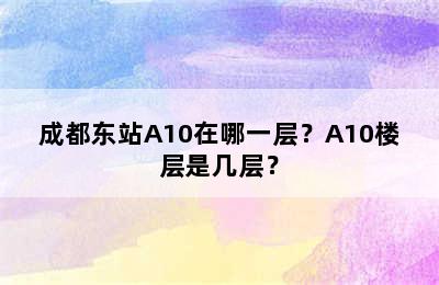 成都东站A10在哪一层？A10楼层是几层？