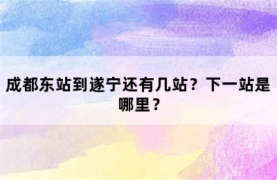 成都东站到遂宁还有几站？下一站是哪里？