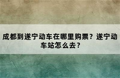 成都到遂宁动车在哪里购票？遂宁动车站怎么去？