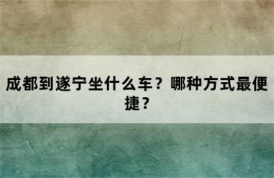 成都到遂宁坐什么车？哪种方式最便捷？