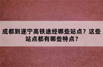 成都到遂宁高铁途经哪些站点？这些站点都有哪些特点？