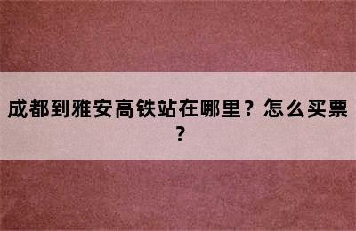 成都到雅安高铁站在哪里？怎么买票？