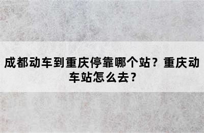 成都动车到重庆停靠哪个站？重庆动车站怎么去？