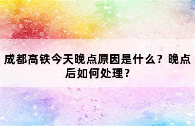 成都高铁今天晚点原因是什么？晚点后如何处理？