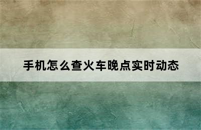 手机怎么查火车晚点实时动态