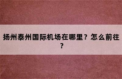 扬州泰州国际机场在哪里？怎么前往？