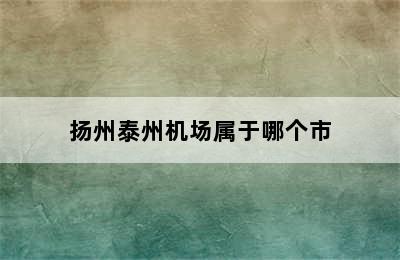 扬州泰州机场属于哪个市