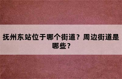 抚州东站位于哪个街道？周边街道是哪些？