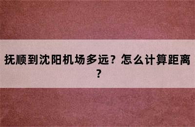 抚顺到沈阳机场多远？怎么计算距离？