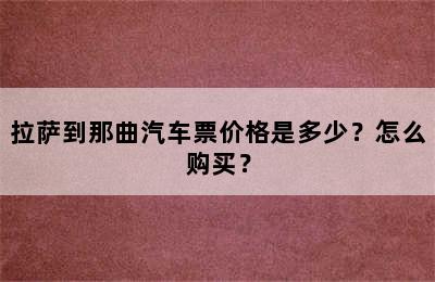 拉萨到那曲汽车票价格是多少？怎么购买？