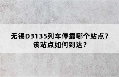 无锡D3135列车停靠哪个站点？该站点如何到达？