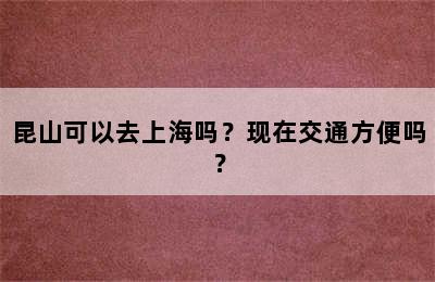 昆山可以去上海吗？现在交通方便吗？