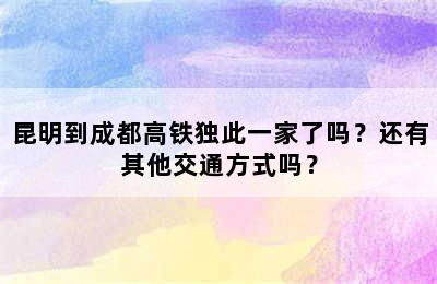 昆明到成都高铁独此一家了吗？还有其他交通方式吗？
