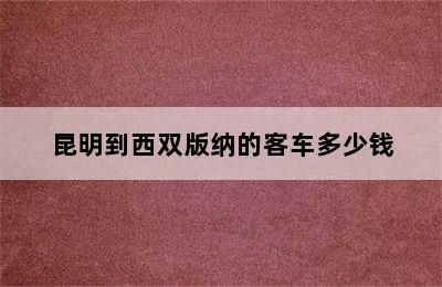 昆明到西双版纳的客车多少钱