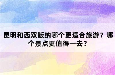 昆明和西双版纳哪个更适合旅游？哪个景点更值得一去？