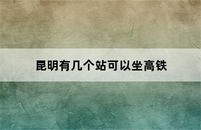 昆明有几个站可以坐高铁