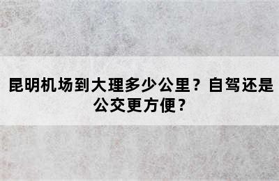 昆明机场到大理多少公里？自驾还是公交更方便？