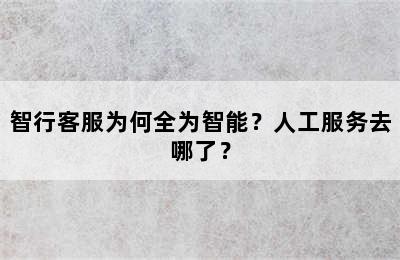 智行客服为何全为智能？人工服务去哪了？