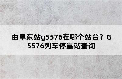 曲阜东站g5576在哪个站台？G5576列车停靠站查询