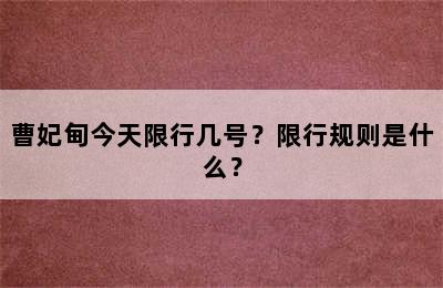 曹妃甸今天限行几号？限行规则是什么？