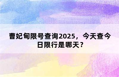 曹妃甸限号查询2025，今天查今日限行是哪天？
