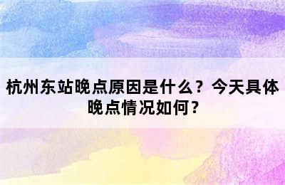 杭州东站晚点原因是什么？今天具体晚点情况如何？