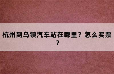 杭州到乌镇汽车站在哪里？怎么买票？