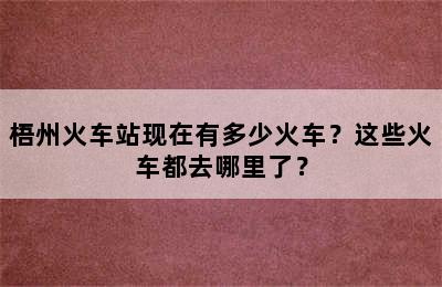 梧州火车站现在有多少火车？这些火车都去哪里了？