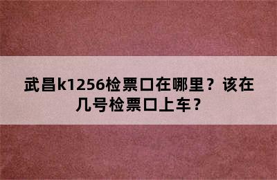 武昌k1256检票口在哪里？该在几号检票口上车？
