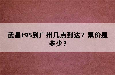 武昌t95到广州几点到达？票价是多少？