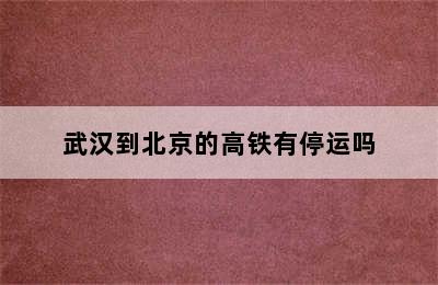武汉到北京的高铁有停运吗