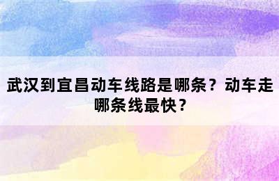 武汉到宜昌动车线路是哪条？动车走哪条线最快？