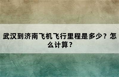 武汉到济南飞机飞行里程是多少？怎么计算？