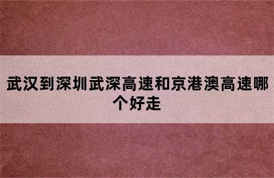 武汉到深圳武深高速和京港澳高速哪个好走