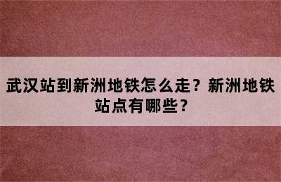 武汉站到新洲地铁怎么走？新洲地铁站点有哪些？