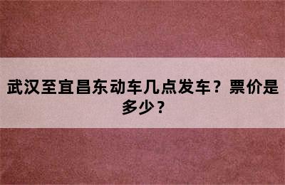 武汉至宜昌东动车几点发车？票价是多少？