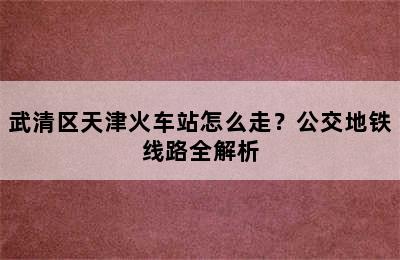 武清区天津火车站怎么走？公交地铁线路全解析