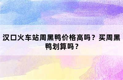 汉口火车站周黑鸭价格高吗？买周黑鸭划算吗？