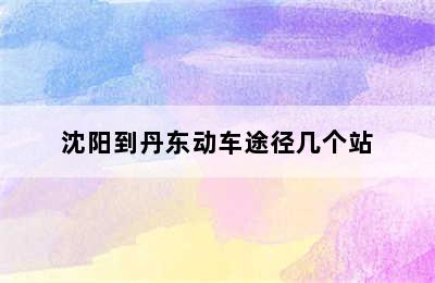 沈阳到丹东动车途径几个站