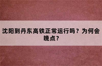 沈阳到丹东高铁正常运行吗？为何会晚点？