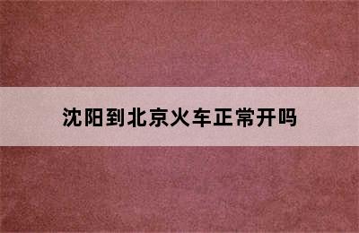 沈阳到北京火车正常开吗