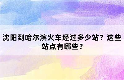 沈阳到哈尔滨火车经过多少站？这些站点有哪些？