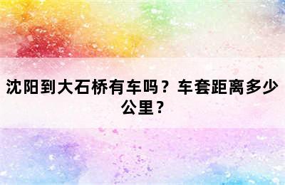 沈阳到大石桥有车吗？车套距离多少公里？