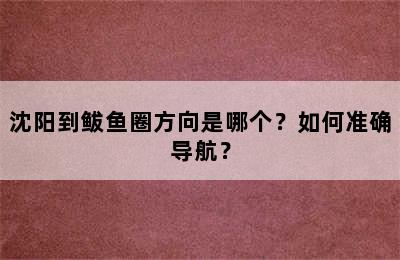沈阳到鲅鱼圈方向是哪个？如何准确导航？