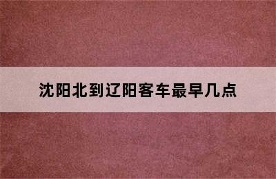 沈阳北到辽阳客车最早几点